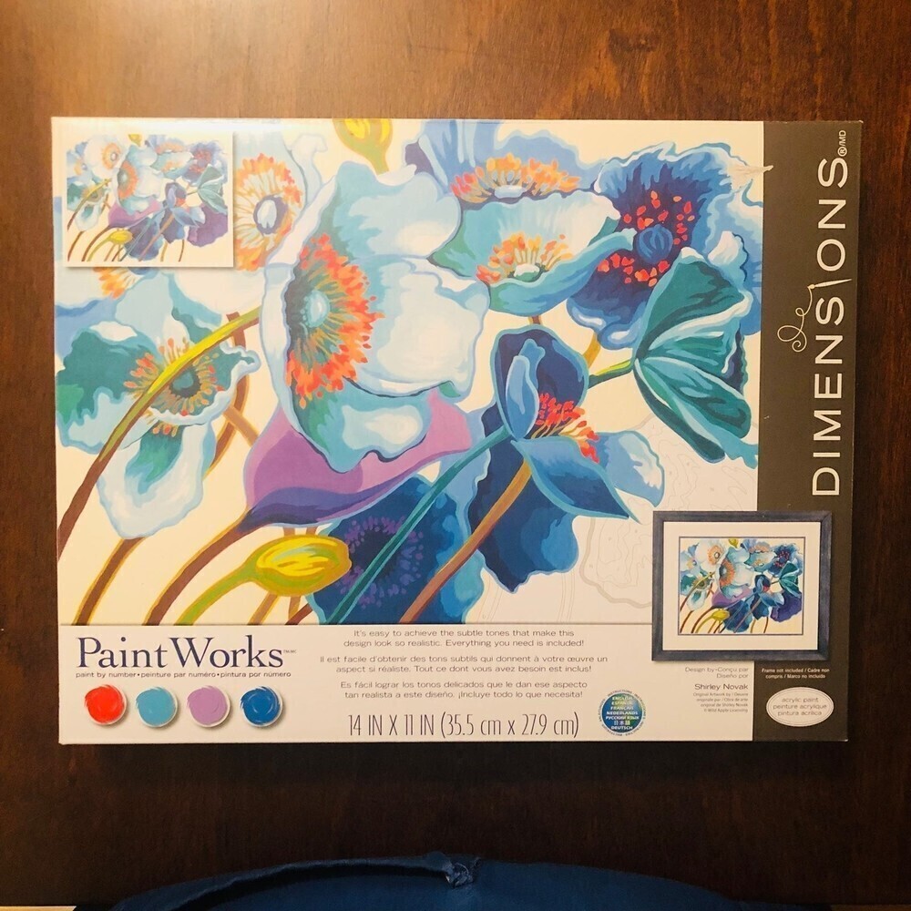 Paint Works Paint By Number Kit 14"X11"-Blue Poppies -73-91657